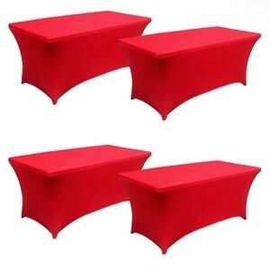 6FT Spandex Table Cover Table Cloth for Folding Tables Fitted Rectangular